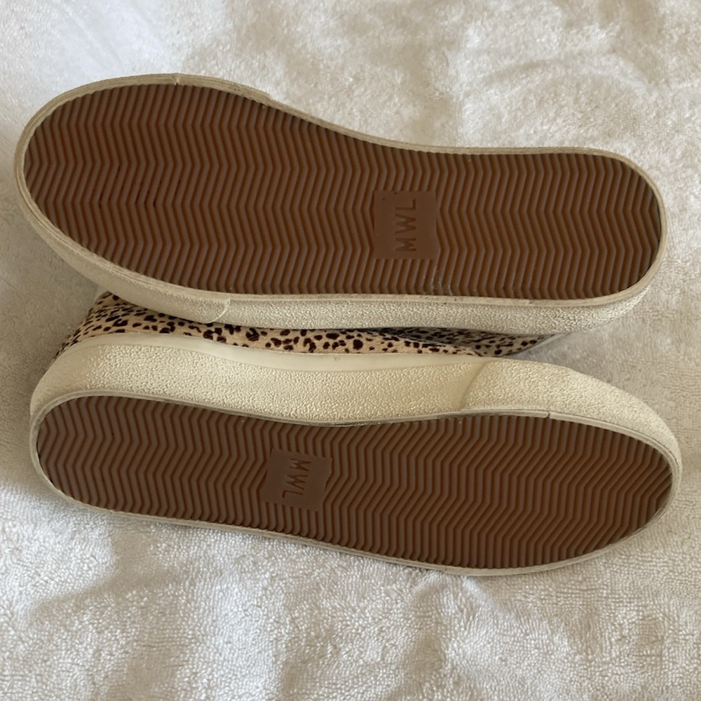 Madewell Sneakers Leather Calf Hair Mid Top Beige Brown Lace Up Size 5.5 - Picture 6 of 7